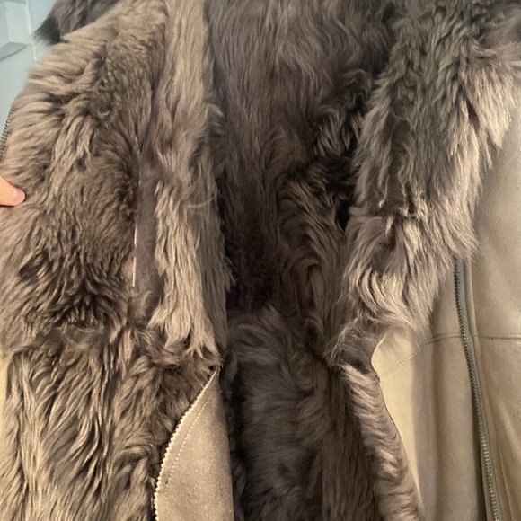 FUR COAT- Genuine leather and Shearling fur coat from Italy - Picture 8 of 15